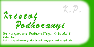 kristof podhoranyi business card